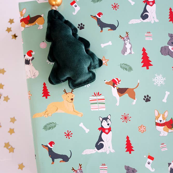 JM Design Studio - Wholesale Flat Wrap - Pawlidays Wrapping Paper, Dog Christmas Wrapping Paper