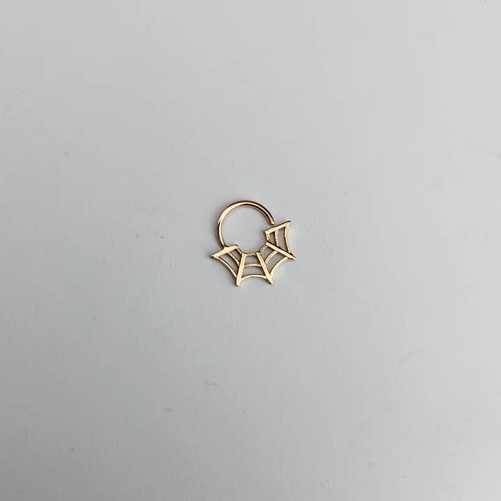 Inchoo bijoux inc - Wholesale Nose Ring - 10K - 14K Rose Gold Spider Web Halloween Septum Nose Ring