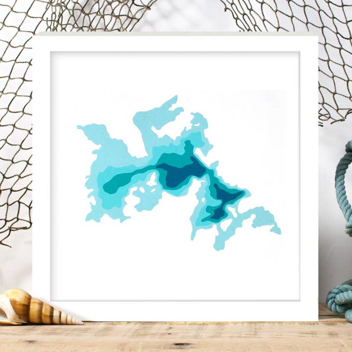 Bathymetrische Karte von Constant Lake Paper für den Großhandel von Cardtography