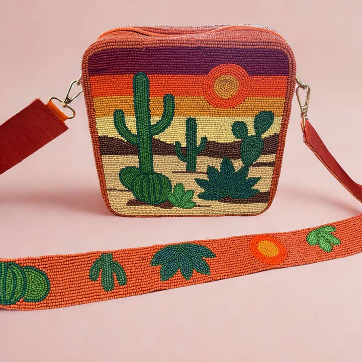Burnt Sunset Square Crossbody Bag for wholesale by Pria Handmade Accessories