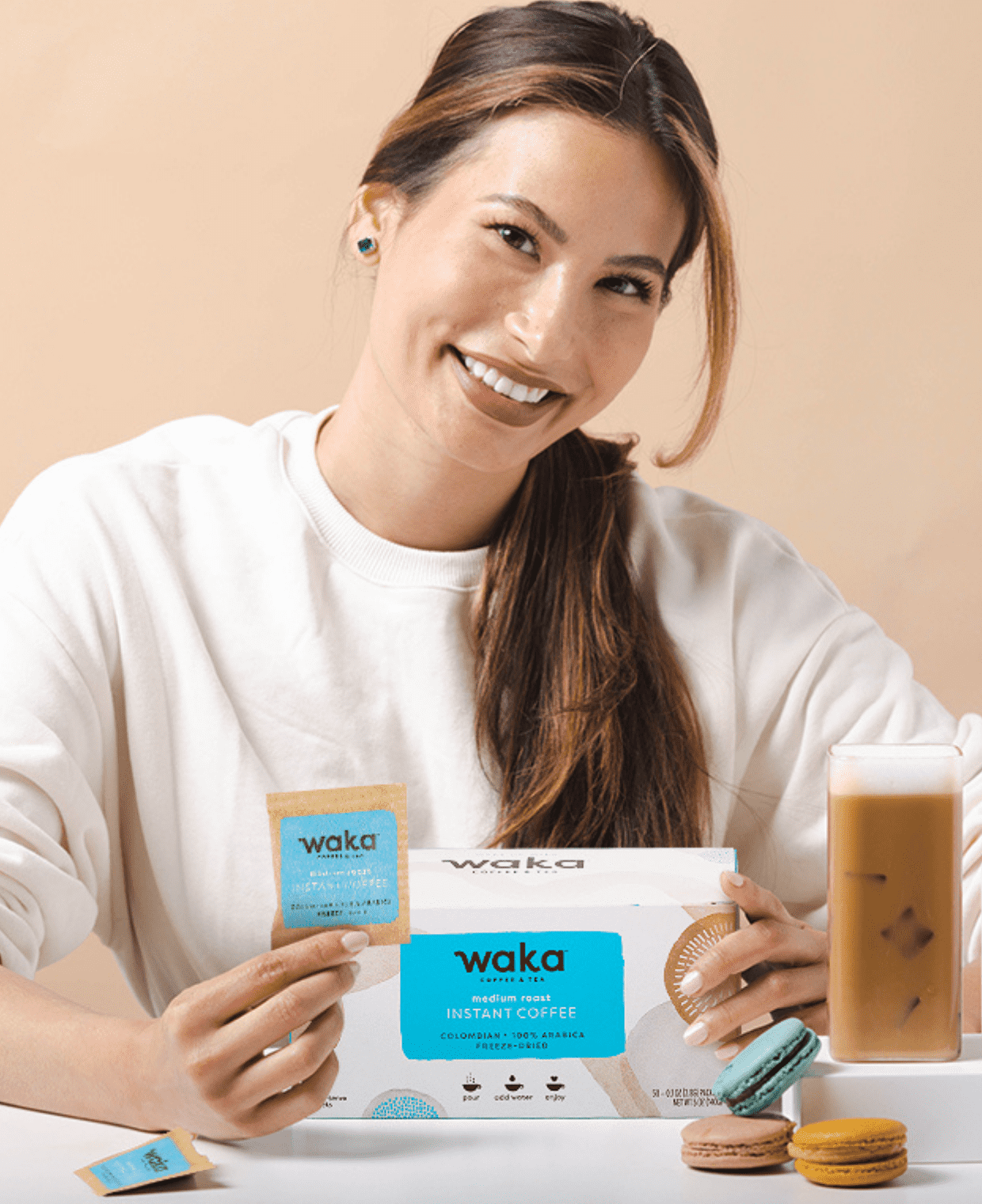 Waka Coffee & Tea - Wholesale Instant Coffee/Espresso - Medium Roast Single-Serve Premium Instant Coffee 50 ct Box1