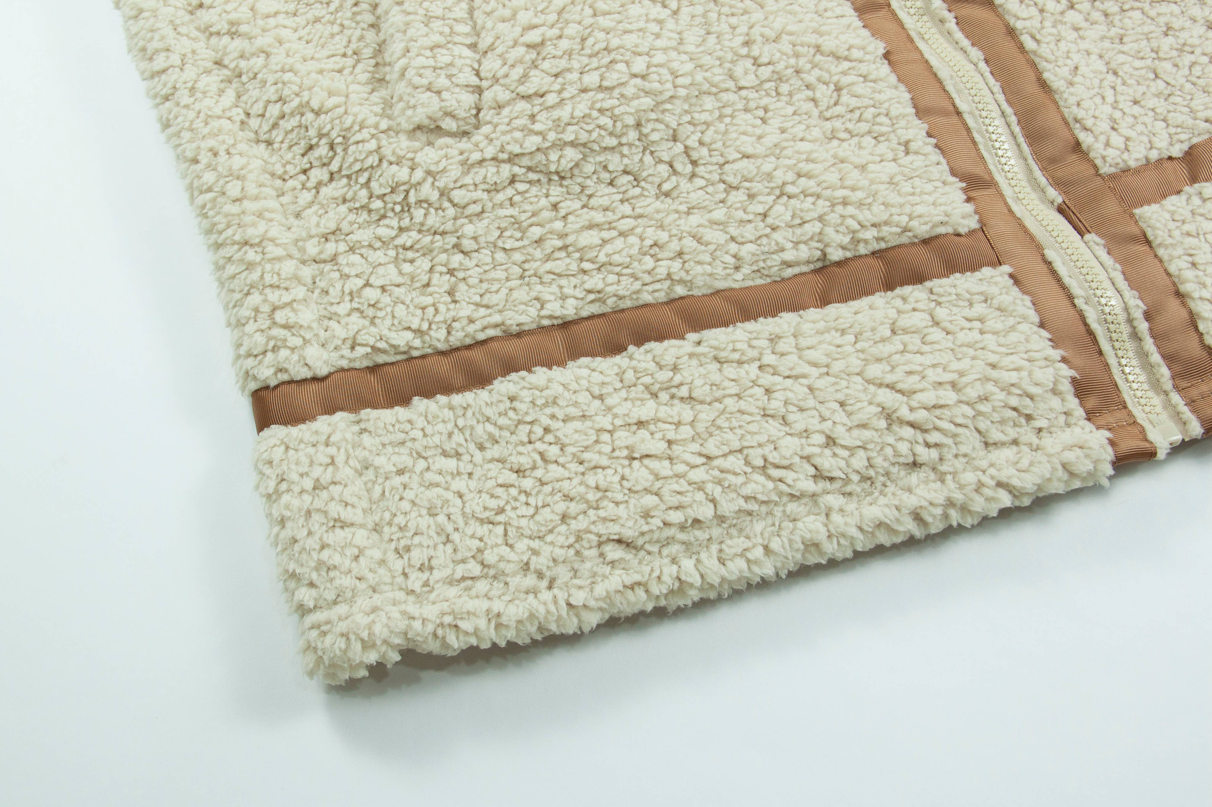 HIDDENBRAND - Wholesale Fur/Faux Fur Coat - Women's - Aztec patchwork sherpa zip coat9