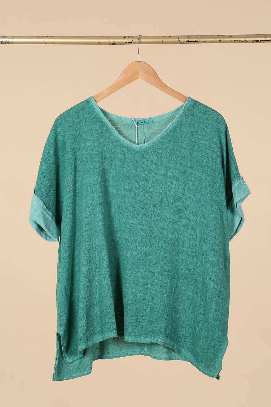 la maison des fibres naturelles – Engroshandel T-shirt – til kvinder – T-shirt i hør- og bomuldsblanding, 10 % hør, 90 % bomuld, model 67638