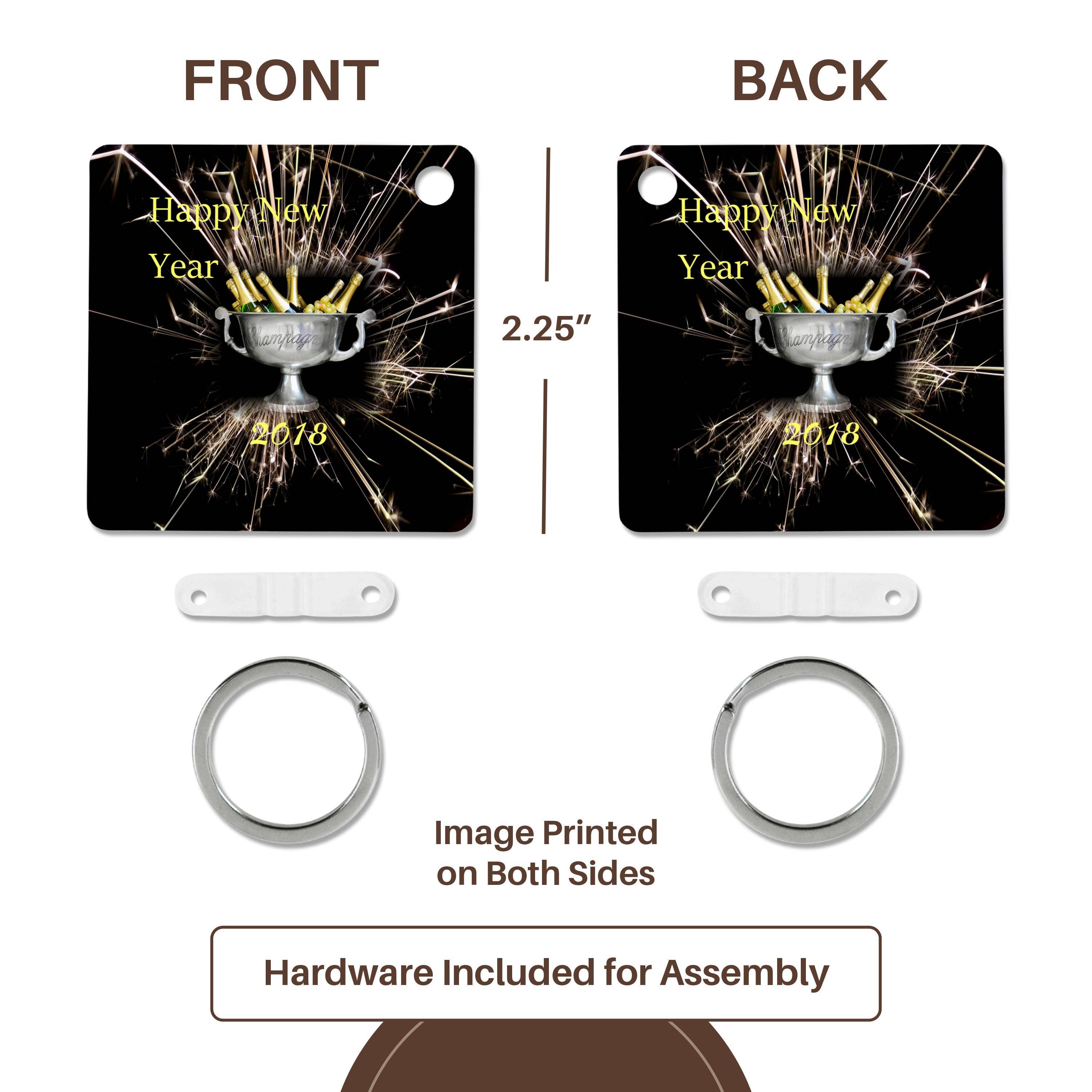 3dRose - Wholesale Keychain - Unisex - 3dRose, Image of New Year 2018 Champagne Bottles On Fireworks , Key Chain4