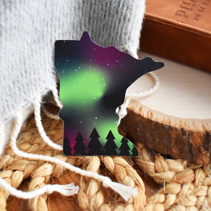 Wild North Co - Wholesale Sticker - MN Northern Lights Sticker0