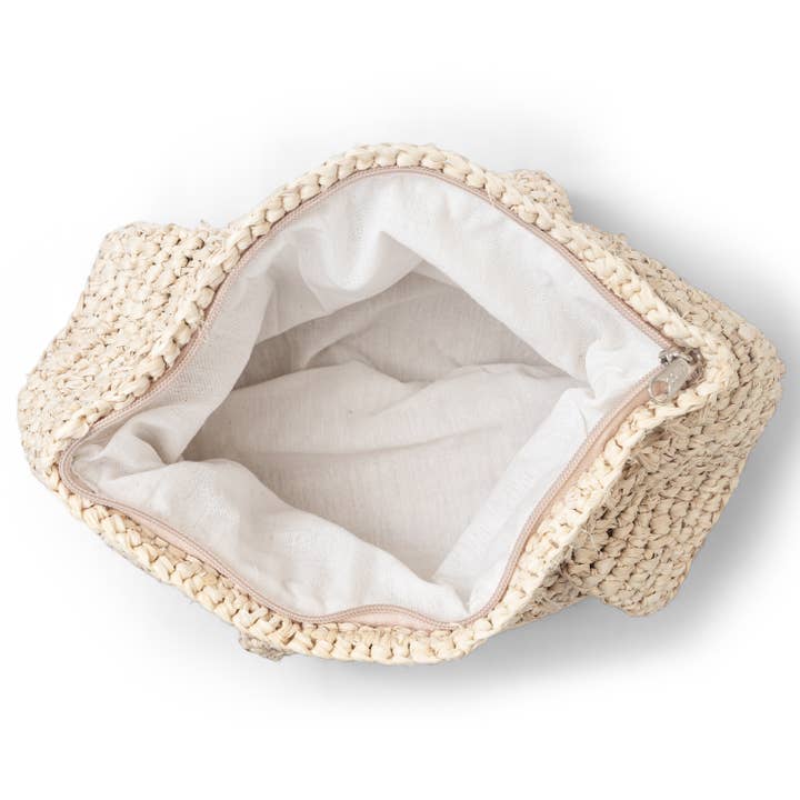 The Artisan and Company - Wholesale Clutch Bag - Women's - Ruffle Mini Raffia Clutch3