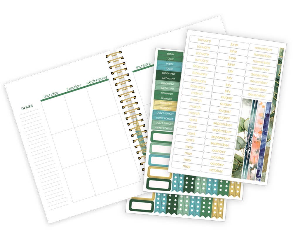 Paper House Productions – wholesale Planerare – Weekly Planner - Gröna blad1