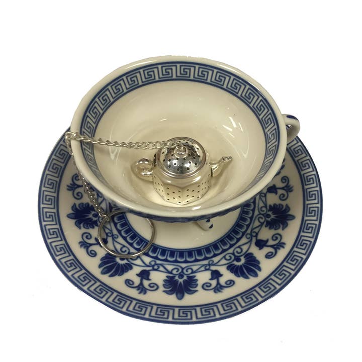 Madison Bay Co. - Historical Home Decor Reproductions - Wholesale Tea Strainer/Infuser - Silver Plated Tea Kettle-Shaped Loose Leaf Tea Strainer