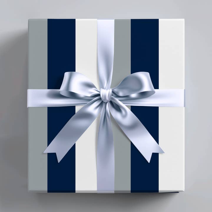 Papel de Embrulho às Riscas Azul, Branco e Cinzento por atacado de Wrapping Papered