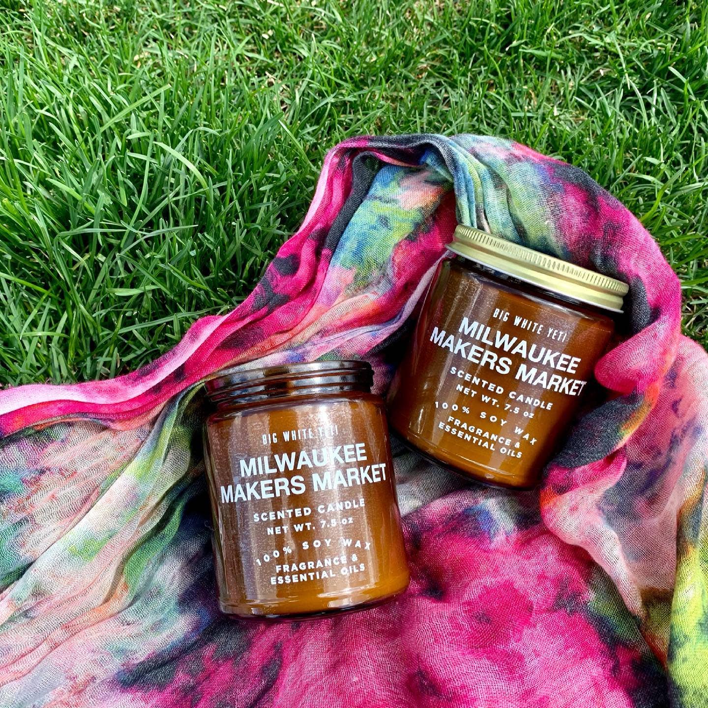 Big White Yeti - Wholesale Jar/Filled Candle - Custom Collaboration Yetis- 8oz Amber Jar3