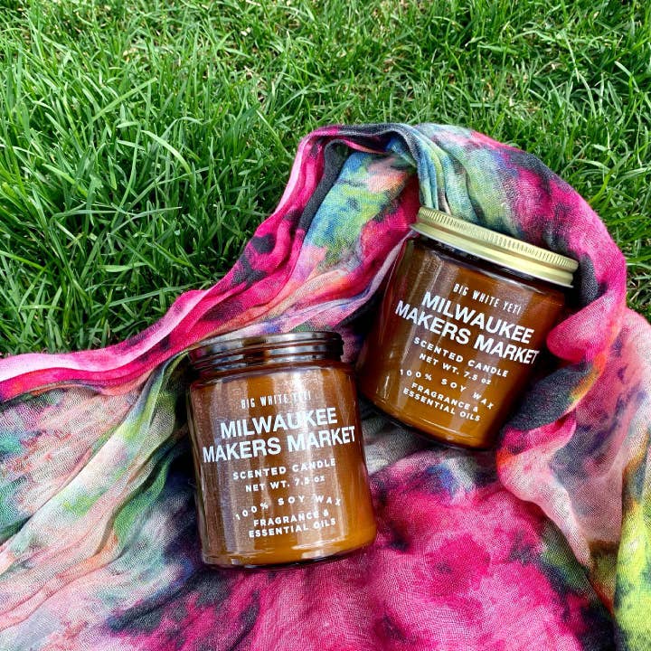 Big White Yeti - Wholesale Jar/Filled Candle - Custom Collaboration Yetis- 8oz Amber Jar3