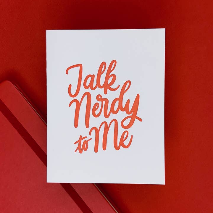 Fala Nerdy Comigo | Cartão de Dia dos Namorados em Letterpress por atacado de Friendly Fire Paper