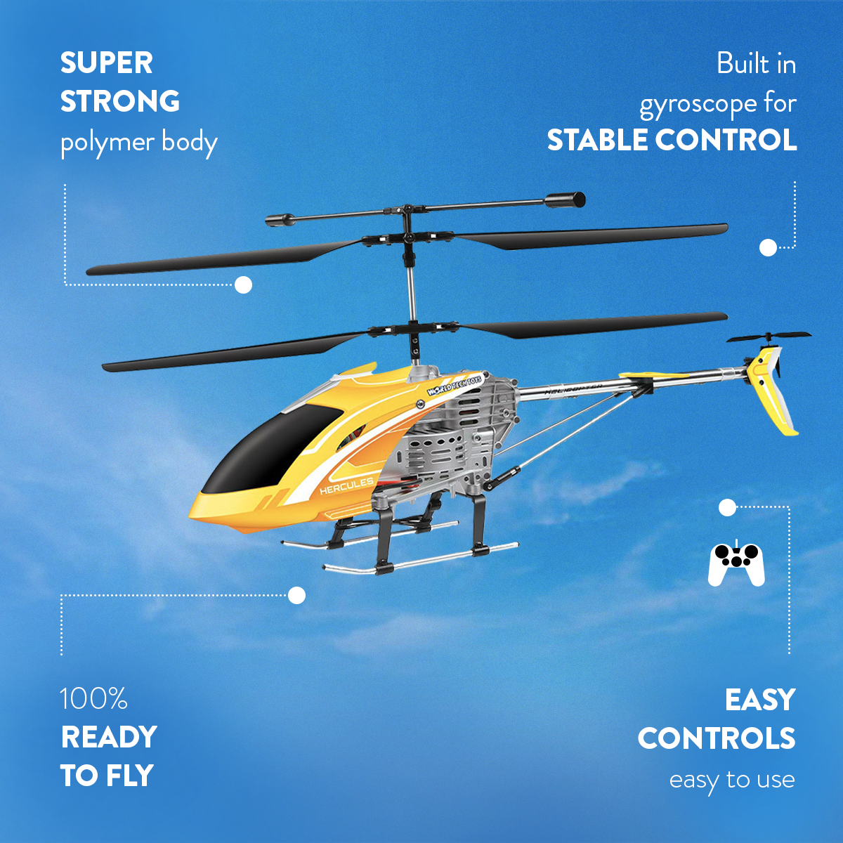 World Tech Toys - Wholesale Electronic Toy - Kids & Baby - 3.5CH Hercules Remote Control UNBREAKABLE Gyro Helicopter6
