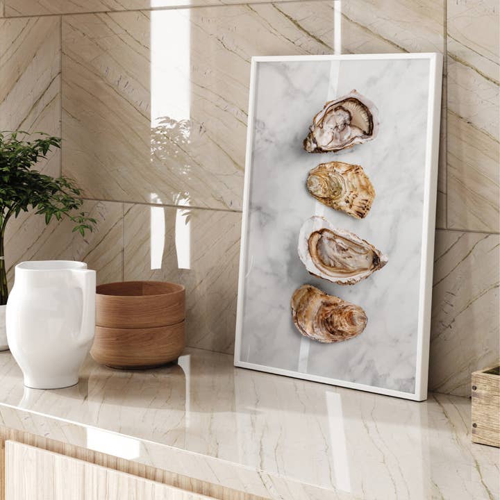 PRINT AND PROPER - Wholesale Art print - Oysters Seafood Kitchen Art. Minimalist Photography Print1