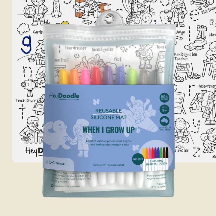 When I Grow Up Classic Coloring & Doodle Mat for wholesale by HeyDoodle