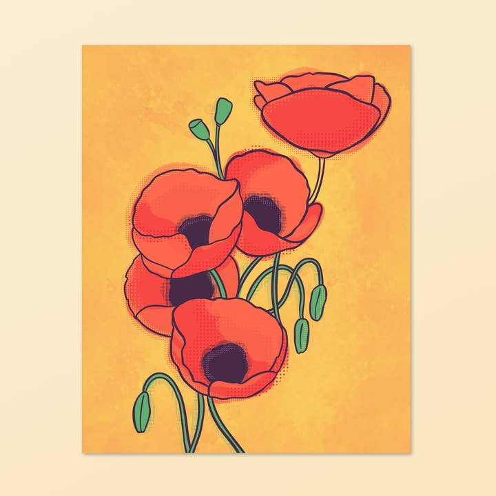 Impression d'art de coquelicots pour la vente par Bolts and Stars