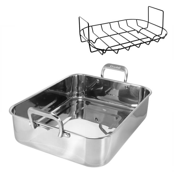 Chantal Cookware - Wholesale Roaster - Stainless Steel Roaster with Nonstick Rack2