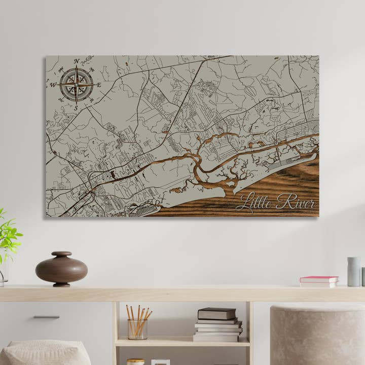 South Carolina: Little River Street Map for wholesale by Fire & Pine
