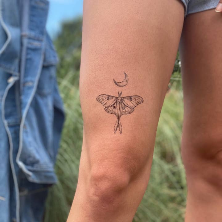 NatureTats - Wholesale Temporary Tattoo - Luna Moth Temporary Tattoo5