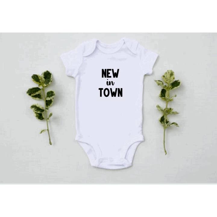 37 West Co - Wholesale Bodysuit (Non-Footed) - Baby - New In Town Baby Onesie • Unisex Modern Baby Outfit • Unique Gender Neutral Bodysuit