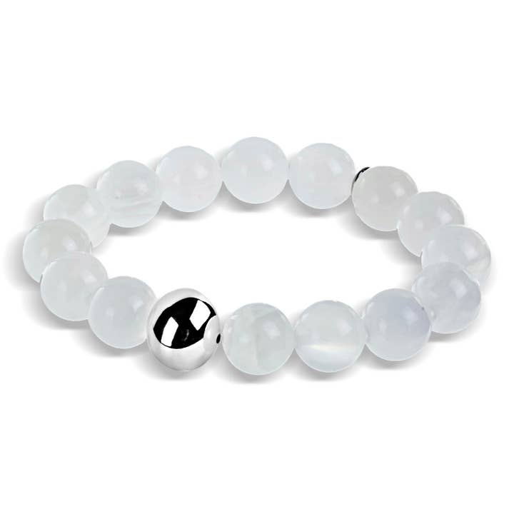 Stretch-Armband aus gefärbter Jade und Edelstahl-Perlen für den Großhandel von West Coast Jewelry