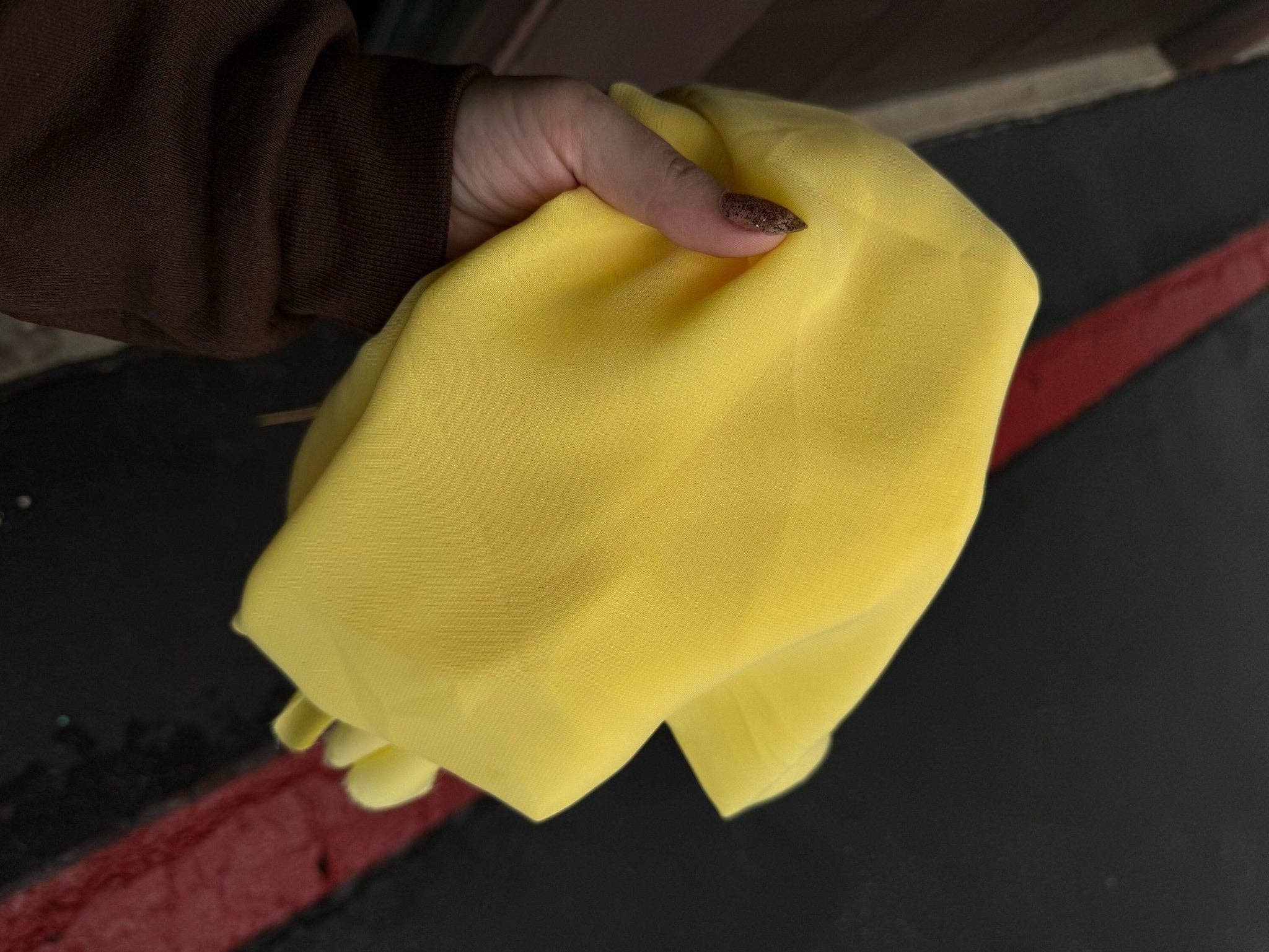 GalaTextile - Wholesale Fabric - Yellow Chiffon Fabric By The Yard , Yellow Bridal Fabric, Bridal Chiffon, Sheer Fabric Light Weight Yellow Chiffon Fabric for Dress Veil4