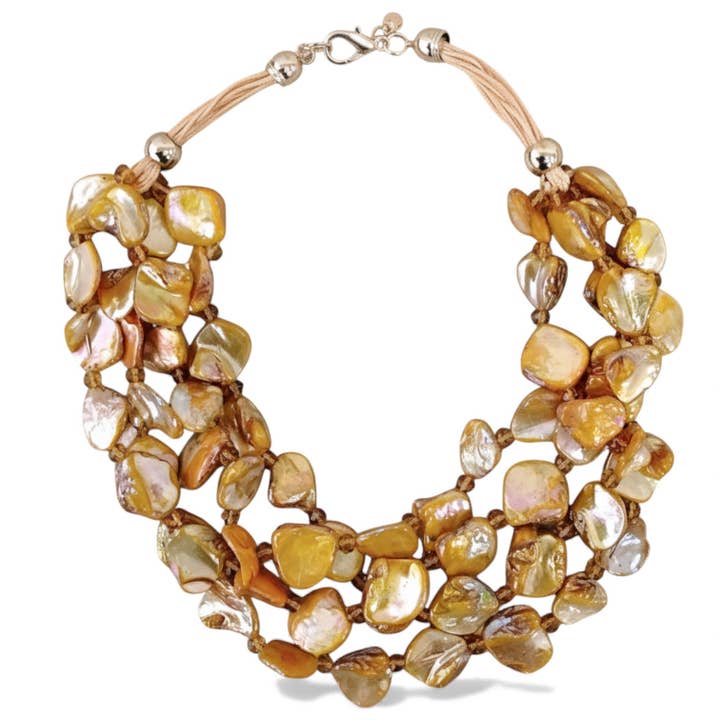 Goldene Muschelkette | Handgefertigter Statement-Schmuck für den Großhandel von Bijoux Envie Statement Jewelry