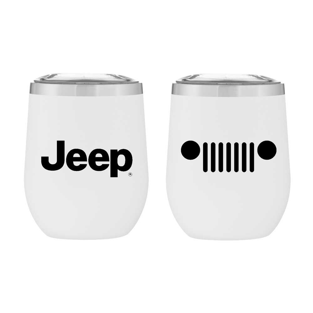 Detroit Shirt Co. – wholesale Isolerade dryckesvaror – Jeep Isolerad Vin Tumbler - Vit Matt1