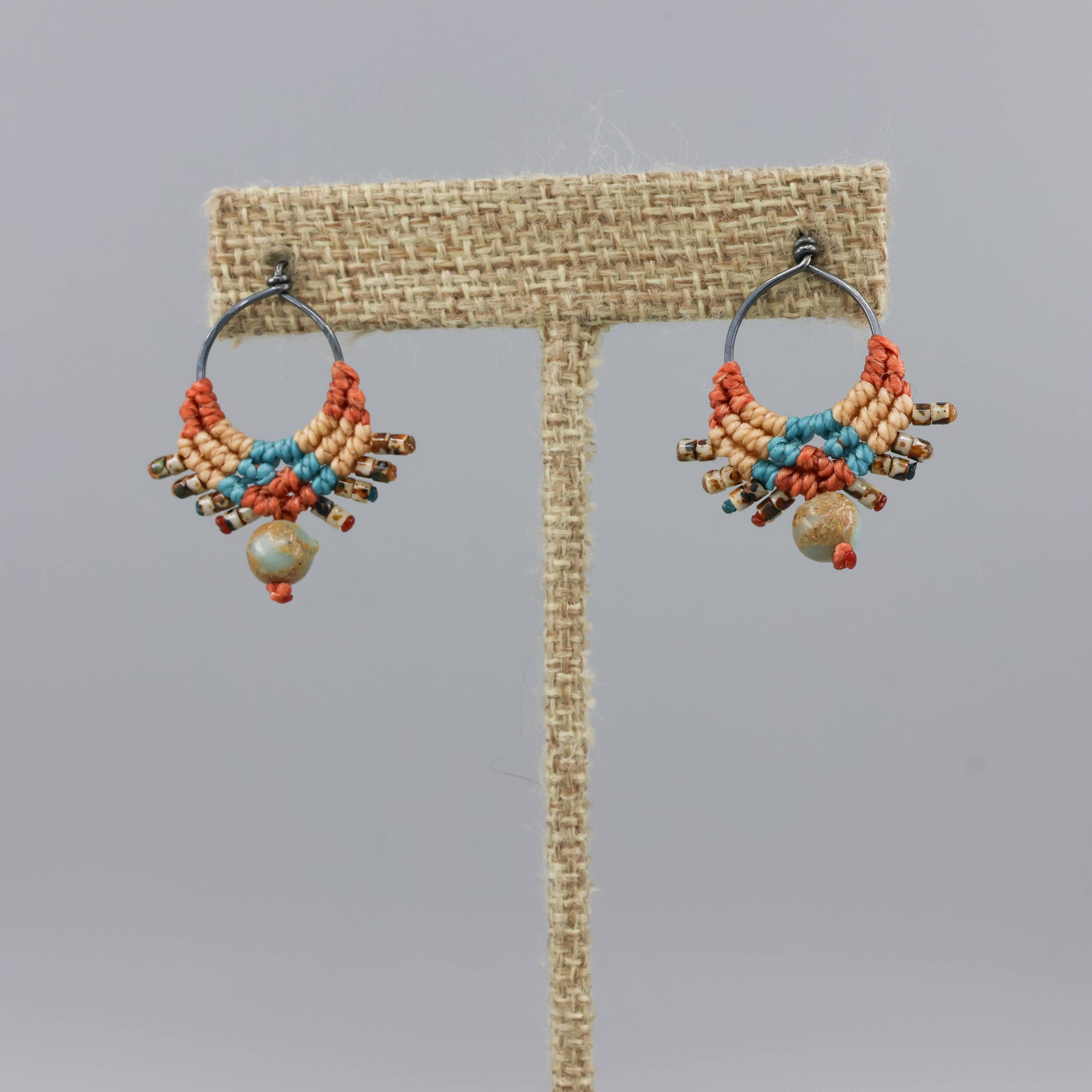 The Stitch Alliance - Wholesale Dangle Earrings - Sun Circle Macrame Earrings / Sterling Silver / Sedona2