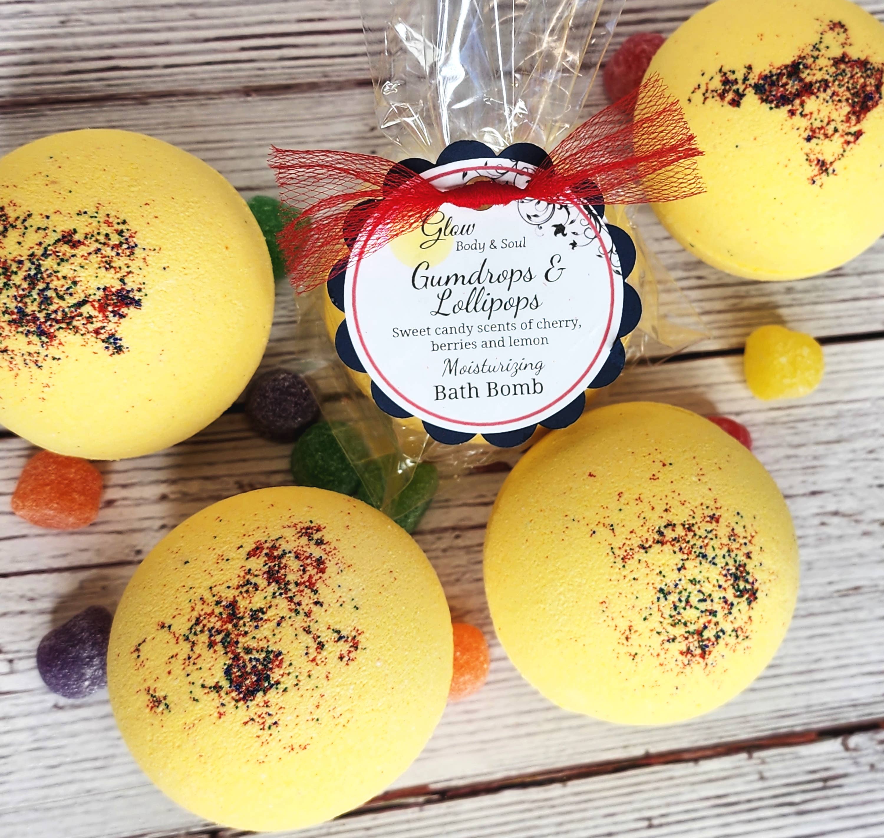 Glow Body and Soul - Wholesale Bath Bomb/Fizz - Gumdrops and Lollipops  Bath Bomb Fizzy Moisturizing Bath Bomb3