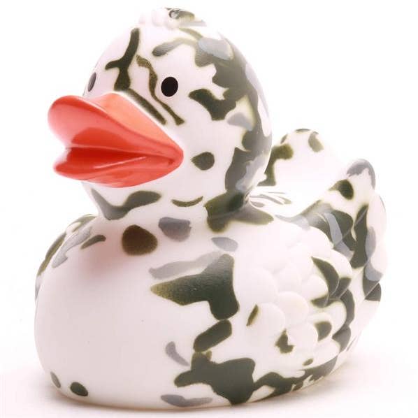 Canard de bain camouflage - blanc - canard en caoutchouc pour la vente par Duckshop