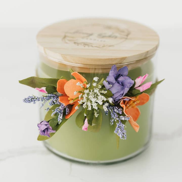 Decorated Candle, MotherDay, Birthday, Spring. Summer for wholesale by Loving Lights Candles LLC