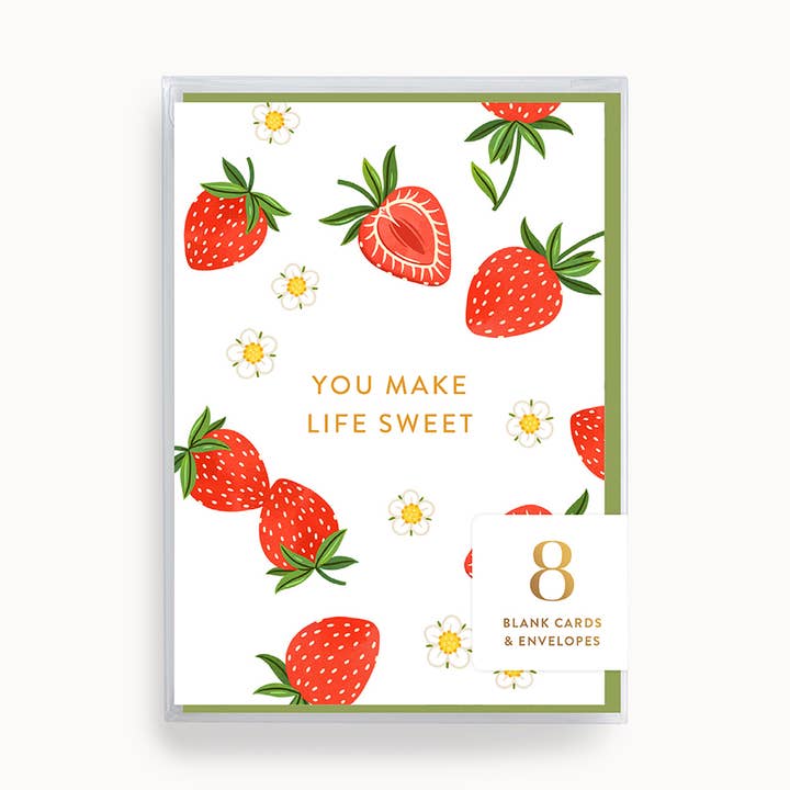 Du versüßt das Leben | Minikarte | Box-Set mit 8 Karten für den Großhandel von Linden Paper Co.