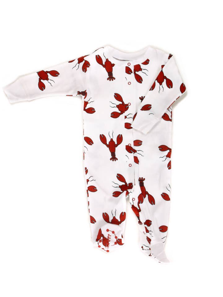 New Jammies - Wholesale Jumpsuit - Baby - Lobster/Crawfish Organic Cotton Footie
