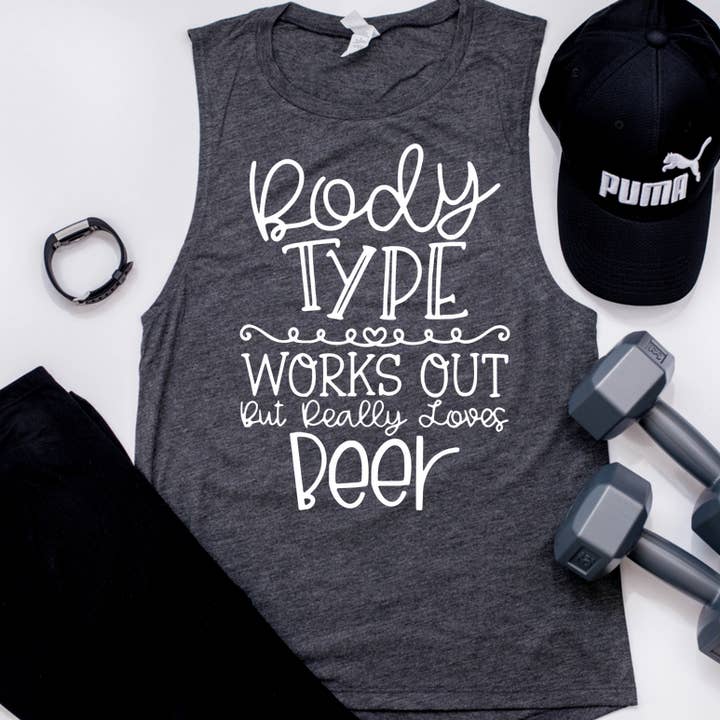 Body Type Beer Workout Muscle Tank for wholesale by FAMS design