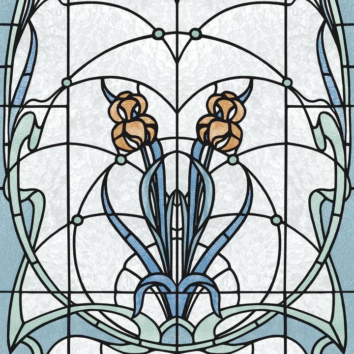 Floral Stained Glass Wallpaper for wholesale by Veer Decor