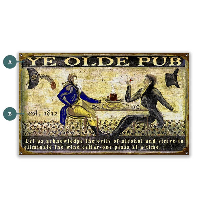 Old Wood Signs - Wholesale Sign - Ye Olde Pub - Wood & Metal Wall Art5