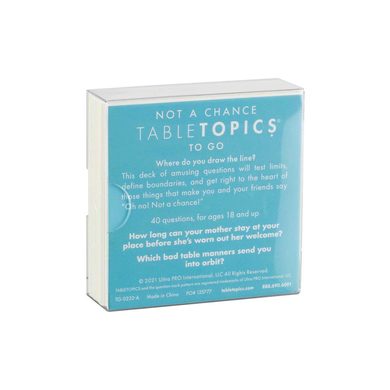 TableTopics - Wholesale Card Game - TABLETOPICS NOT A CHANCE - Conversation Starter Questions1