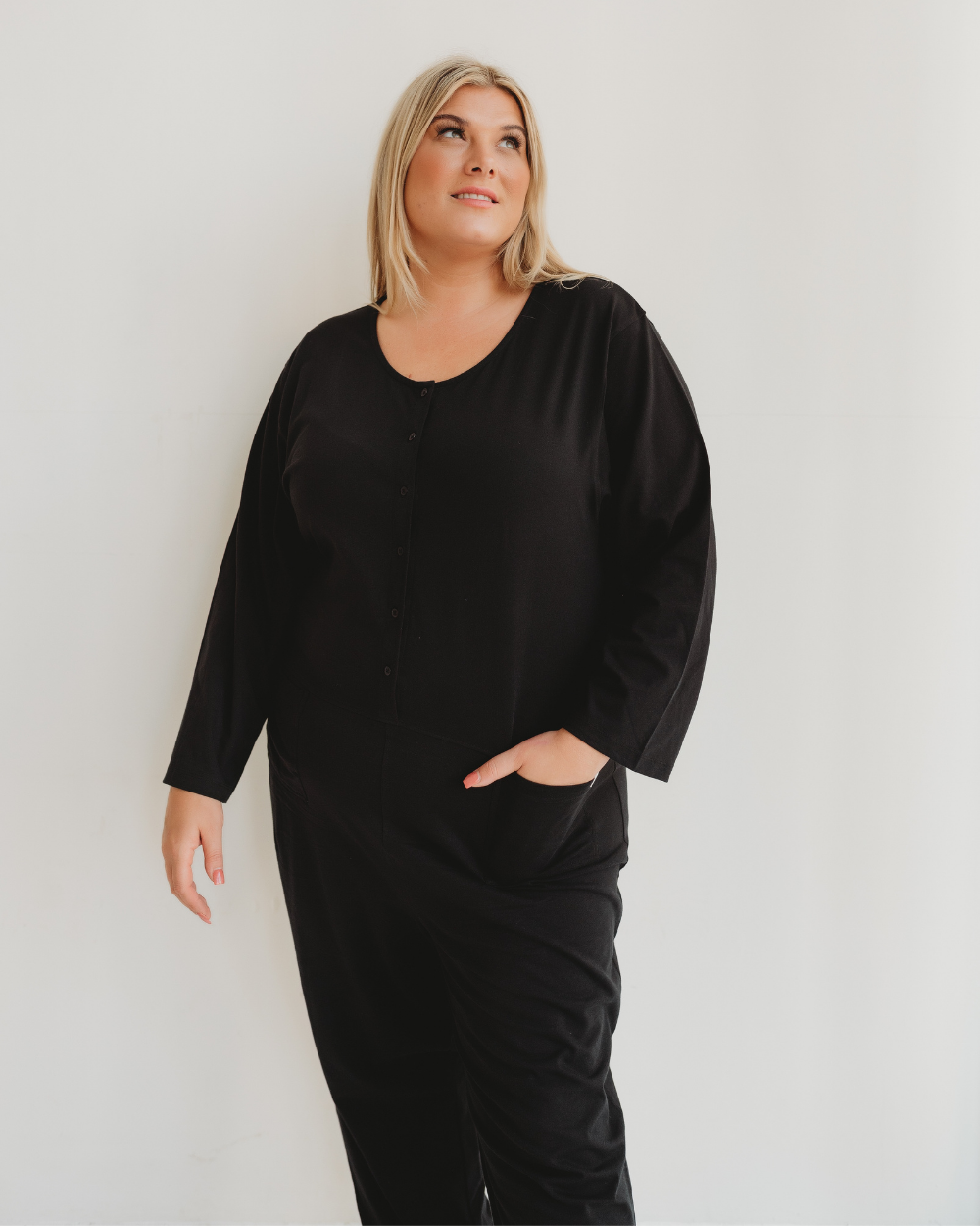 Mila Black Long Sleeve Jumpsuit for wholesale on Faire6