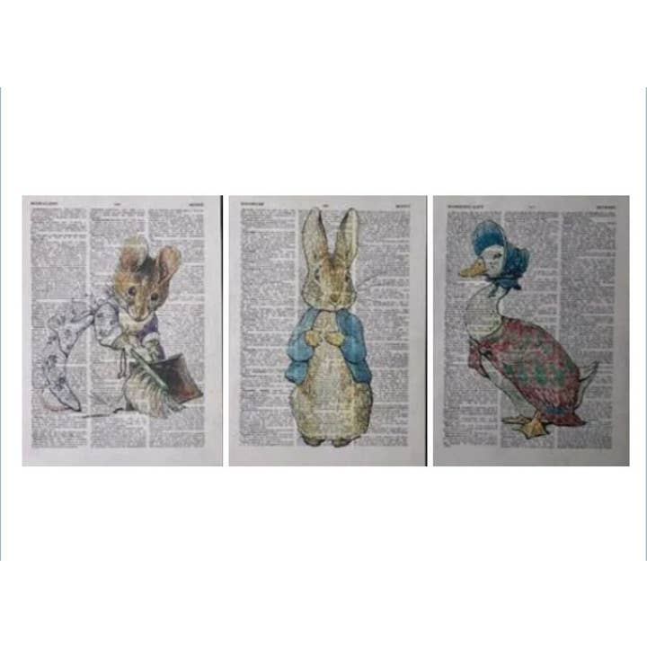 Peter Rabbit Dictionary Print - Quirky Wall Art Prints for wholesale by Parksmoonprints
