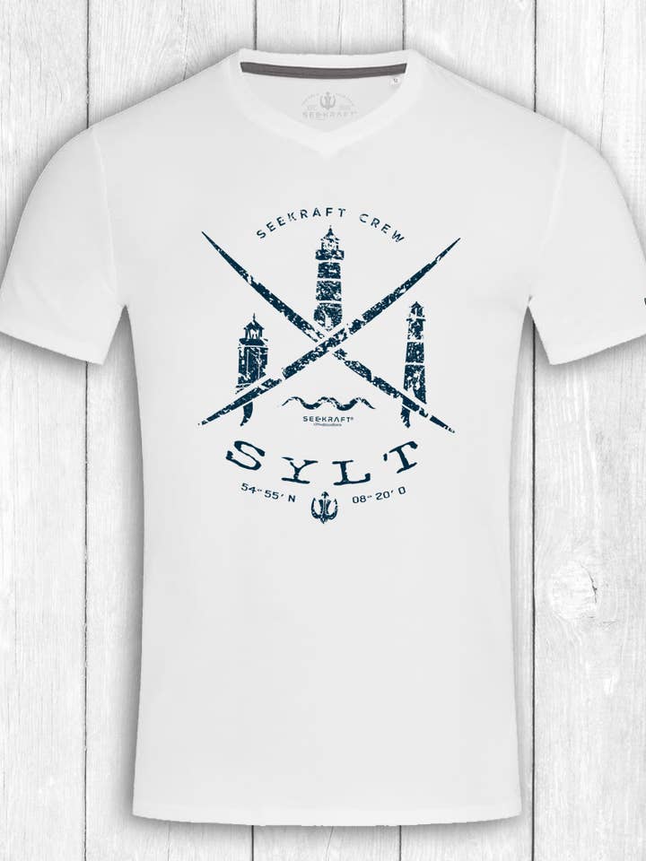 Nick shirt “SURFIN SYLT” — WHITE for wholesale by SEEKRAFT