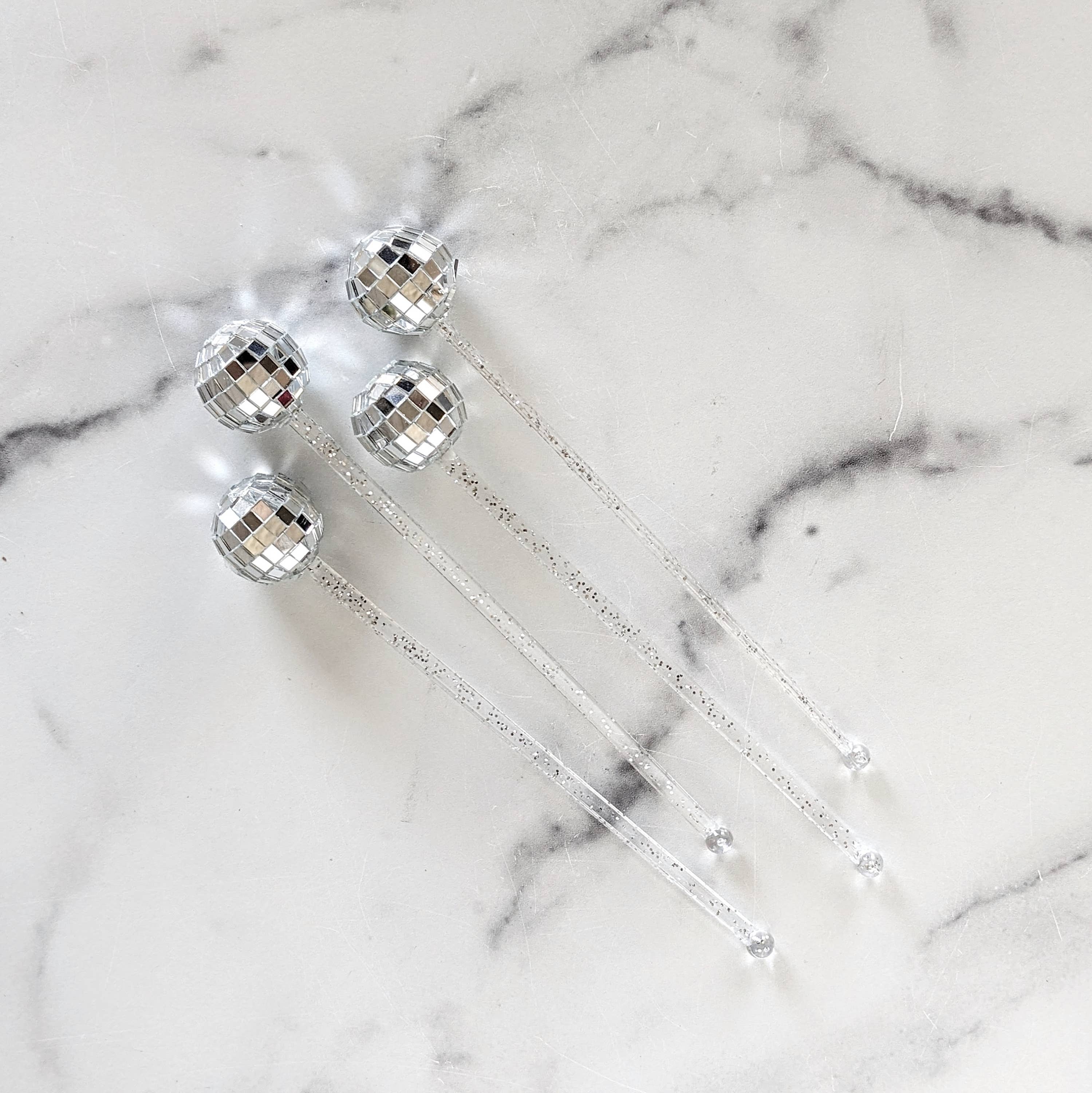Bougie Vida - Wholesale Drink Stirrer - Disco Ball Drink Stirrers, Pack of 4