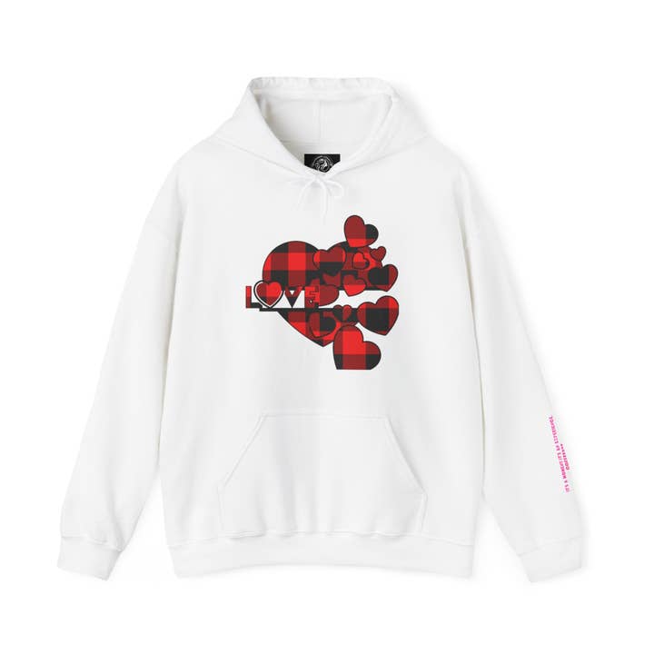 Sudadera con capucha en forma de corazón a cuadros para venta al por mayor de Coffeebre