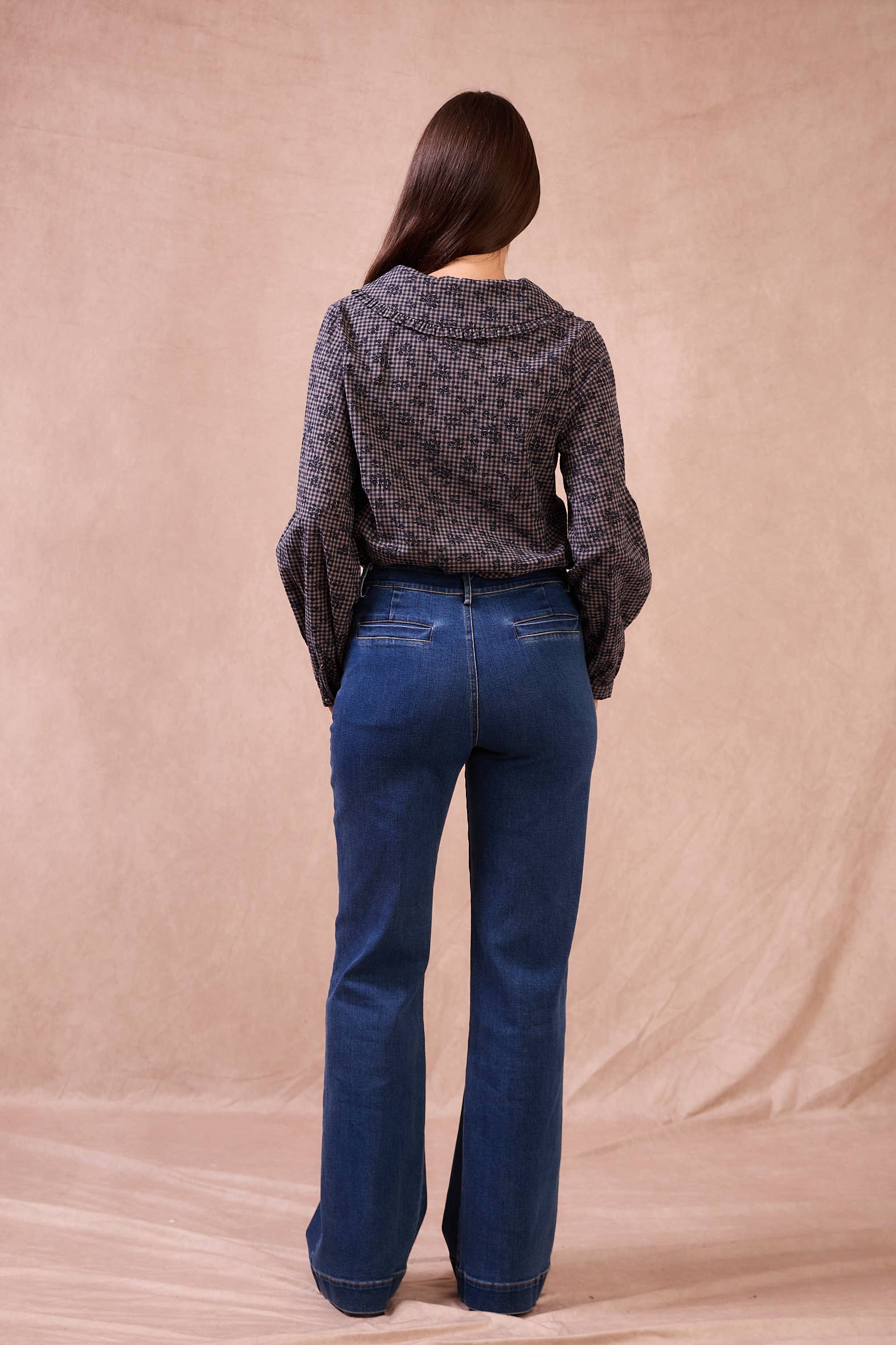 Calie Paris - Wholesale Blouse - Women's - ALAIN Blouse – Checked Cotton with Retro Charm3