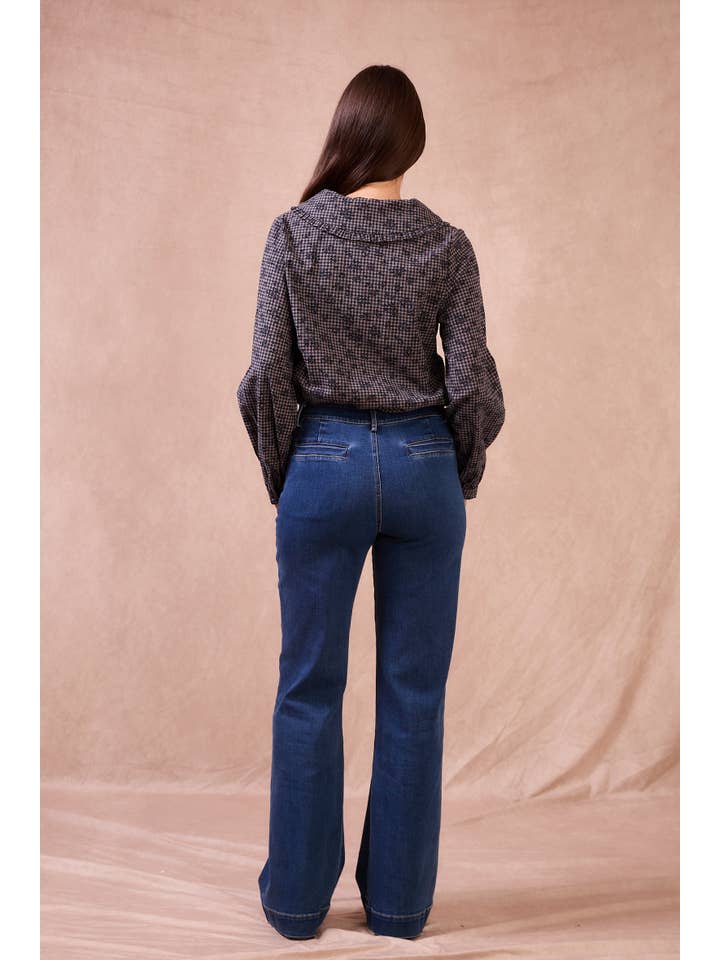 Calie Paris – wholesale Blouse – Women’s – ALAIN Blouse – Checked Cotton with Retro Charm3