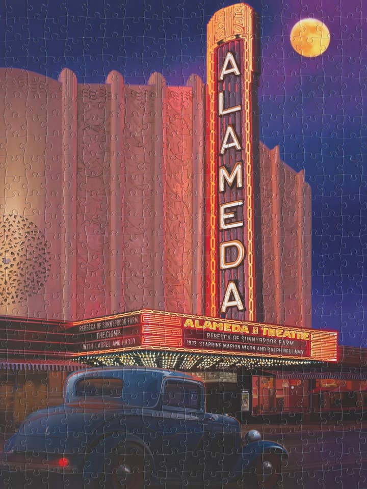 Alameda Theatre 500-piece Jigsaw Puzzle by Larry Hausen for wholesale by Oakland Puzzle Company