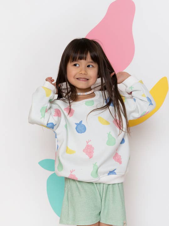 Oversized Kindertrui van Katoen, Lichtelijk Kort - Tutti Frutti voor wholesale door Ayuna