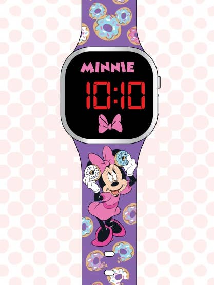 DISNEY MINNIE LED WATCH W/PRINTED STRAPS for wholesale by The Zoofy Group , LLC