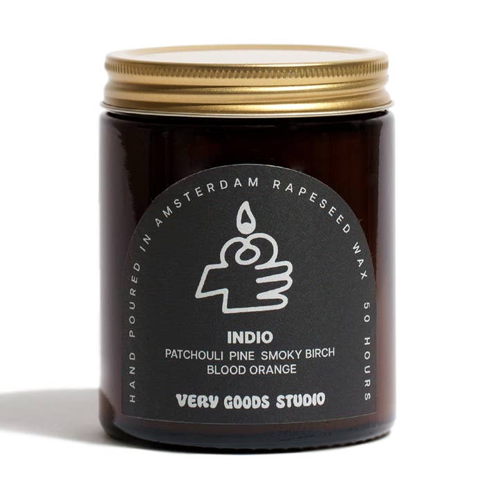 INDIO/170 ml/45-50 uur amberkleurige glazen potten voor wholesale door Very Goods Studio