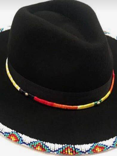 Fedora com Missangas Preto e Branco e Chapéus de Cowboy de Verão por atacado de Delight merchants